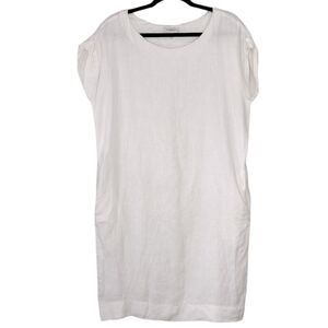 Horses Atelier White Linen Sack Shift Midi Dress Size 0